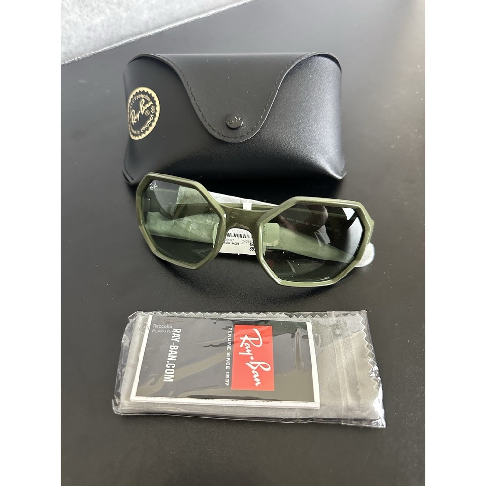 Ray-Ban Olive Green Geometric Sunglasses